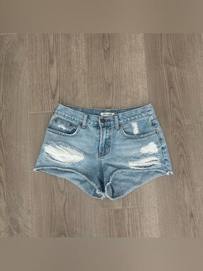 Billabong Light Blue Distressed Jean Shorts
